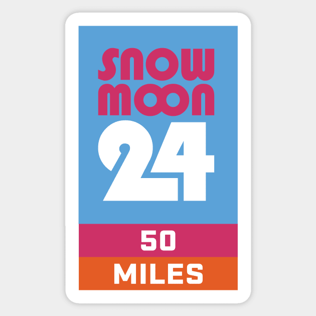 Snow Moon 24 50 Miles Sticker by PodDesignShop